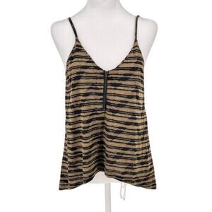 🔥 Silence + Noise Animal Stripe Zip Cami – Size S – Boho Urban Outfitters Vibe